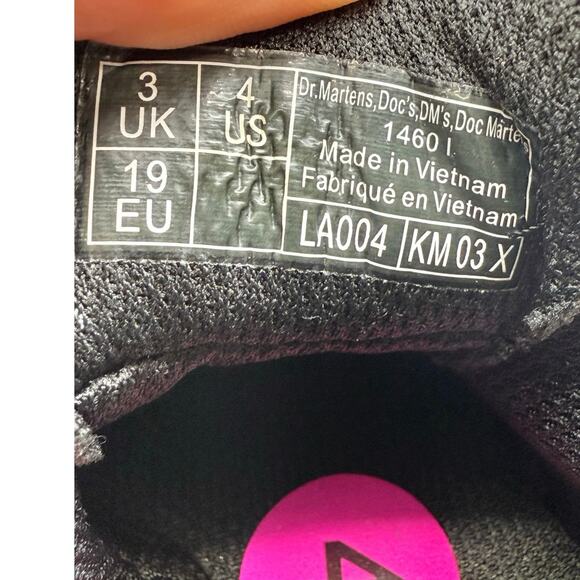 Dr. Marten Cosmic Glitter Toddler Size 4 Kids Combat Boots Black Patent Leather - Picture 8 of 9